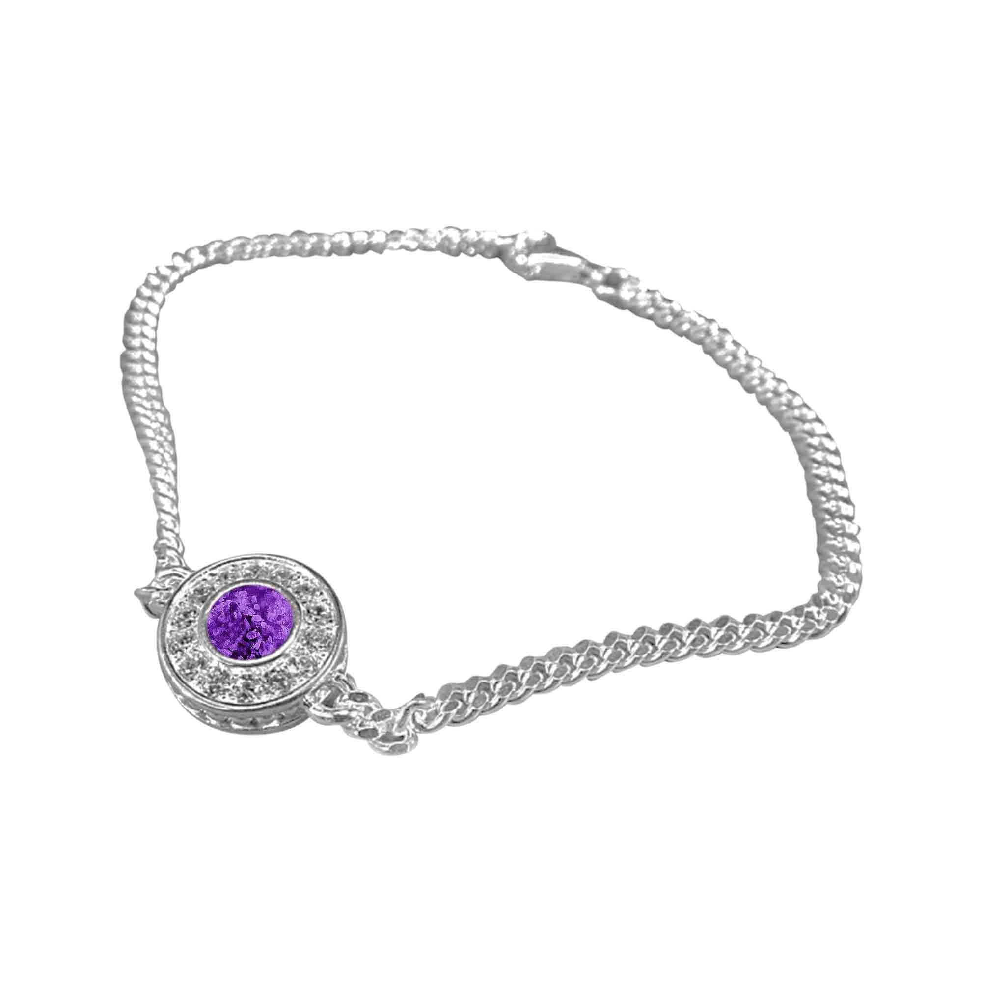 Solid Silver Bracelet with Surround