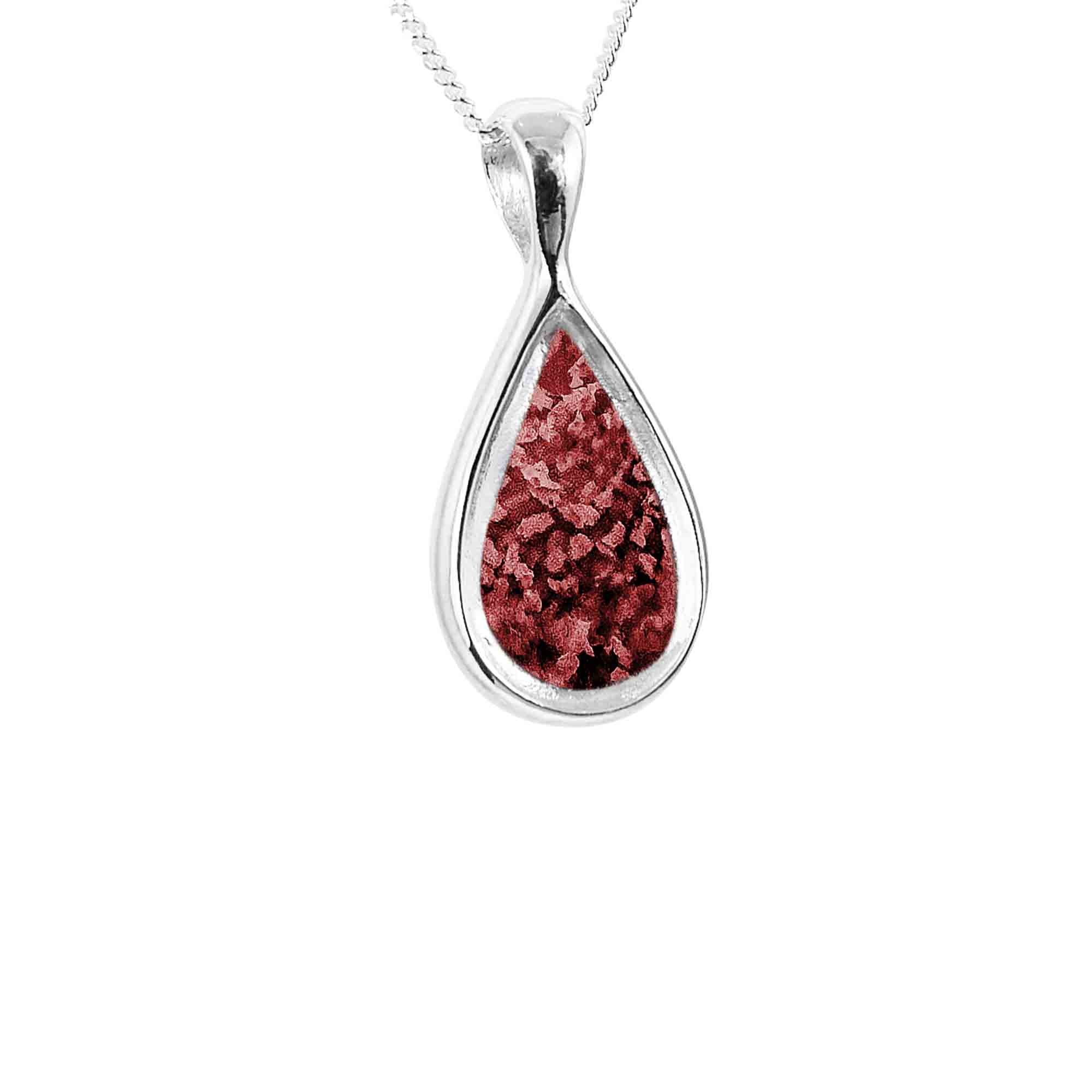 Pear Shaped Pendant Infused with Pet Ashes or Fur | Solid Silver