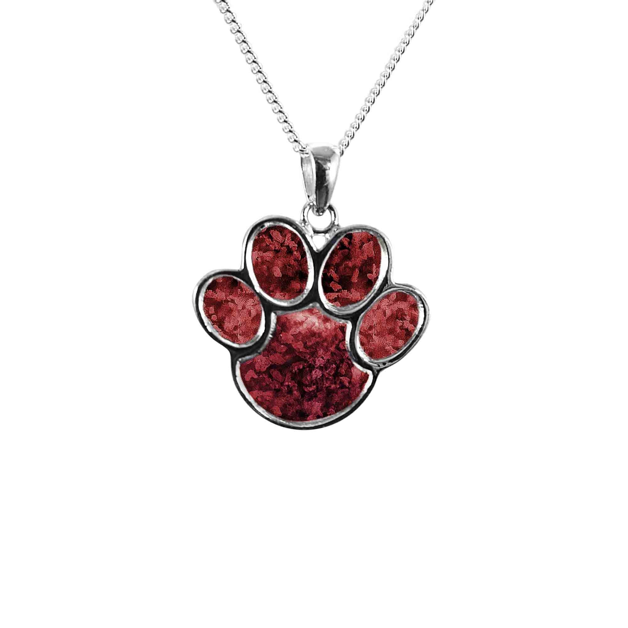 Animal Paw Pendant Infused with Pet Ashes or Fur | Solid Silver