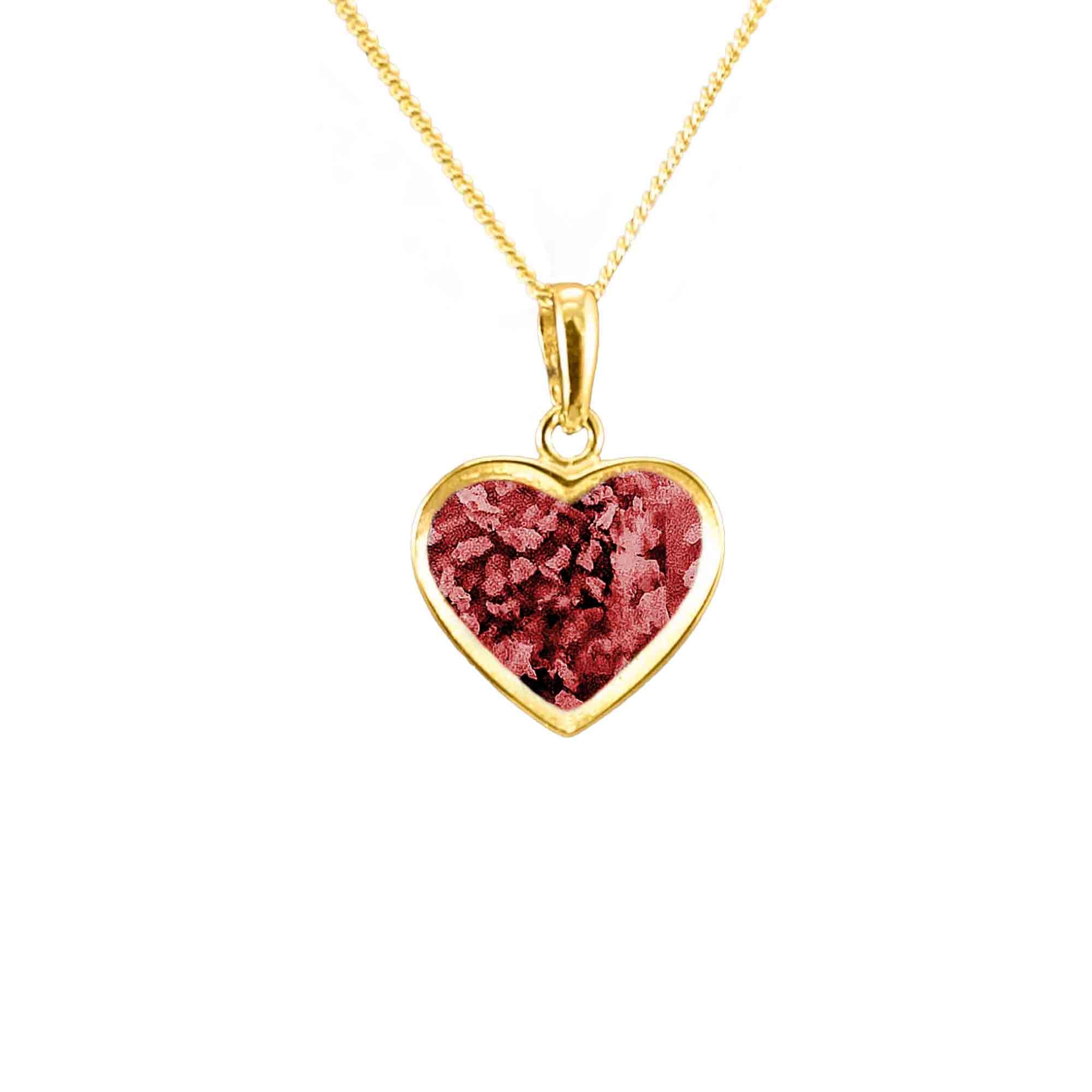 Heart Pendant Infused with Pet Ashes or Fur | Solid Gold