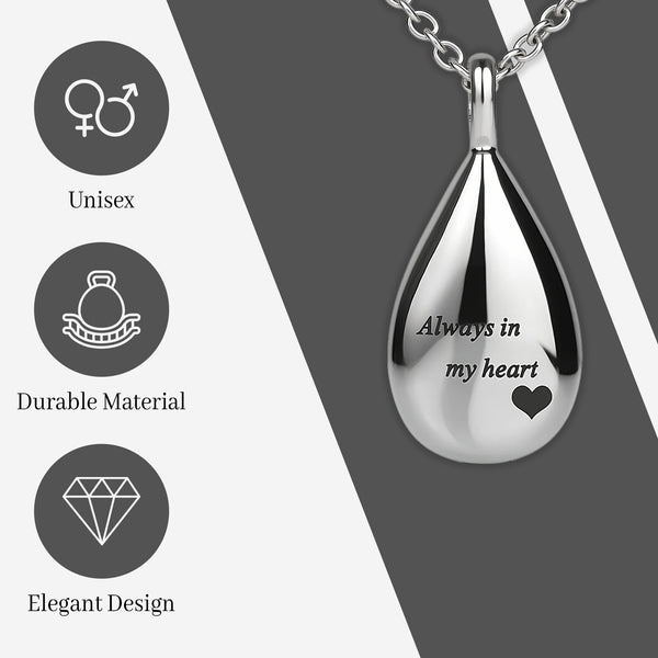 Teardrop Urn Necklace – Keepsake Pet Ash Holder