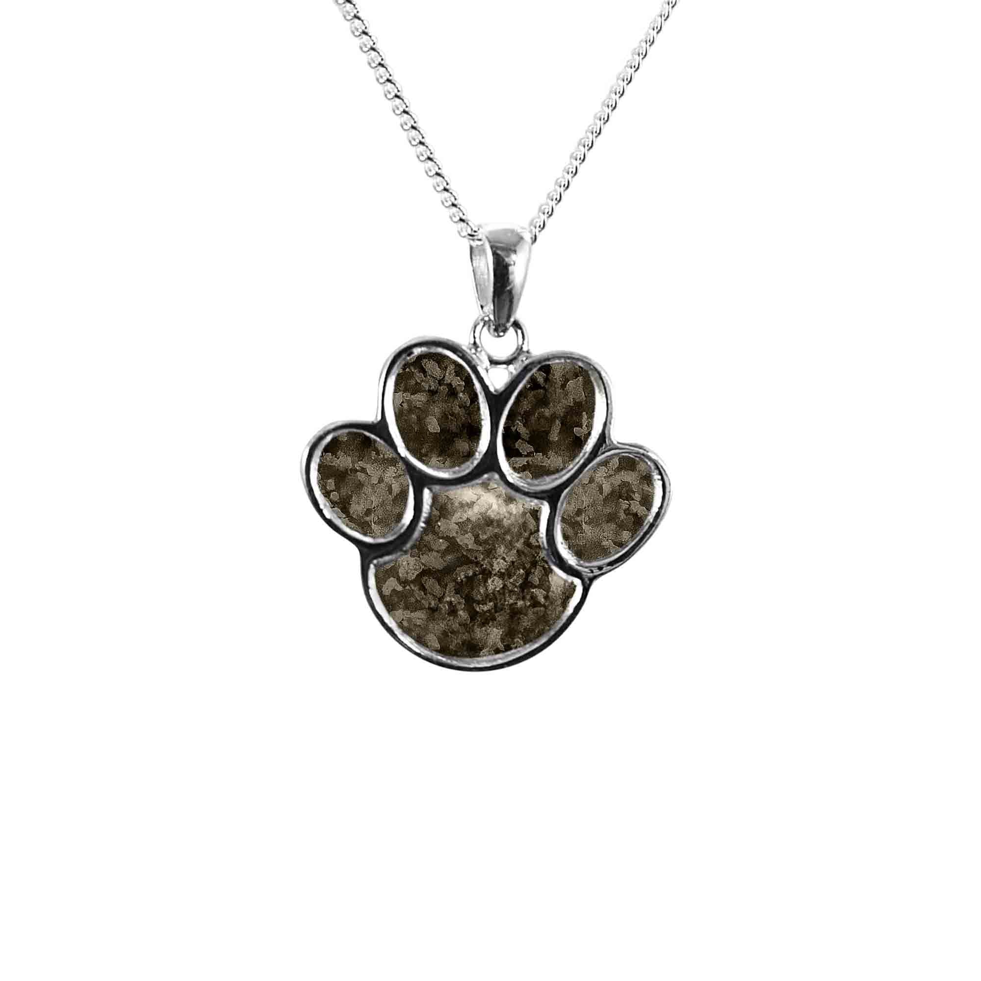 Animal Paw Pendant Infused with Pet Ashes or Fur | Solid Silver