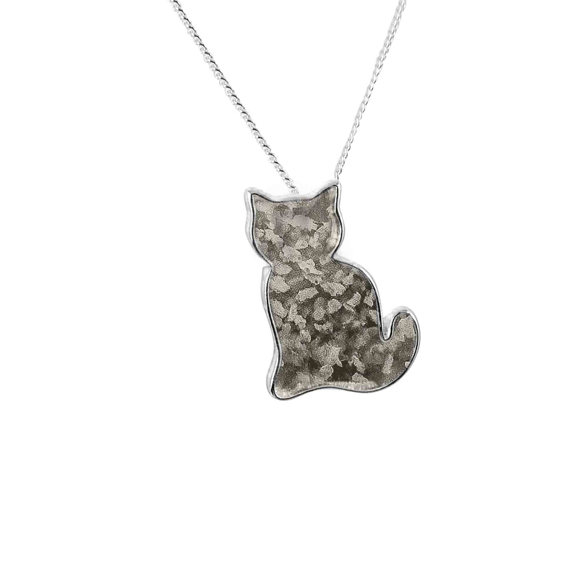 Cat Pendant Infused with Ashes or Fur | Solid Silver