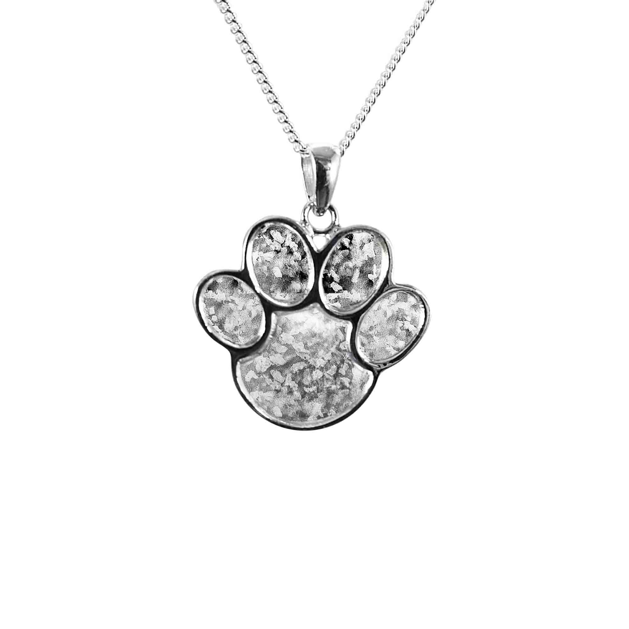 Animal Paw Pendant Infused with Pet Ashes or Fur | Solid Silver