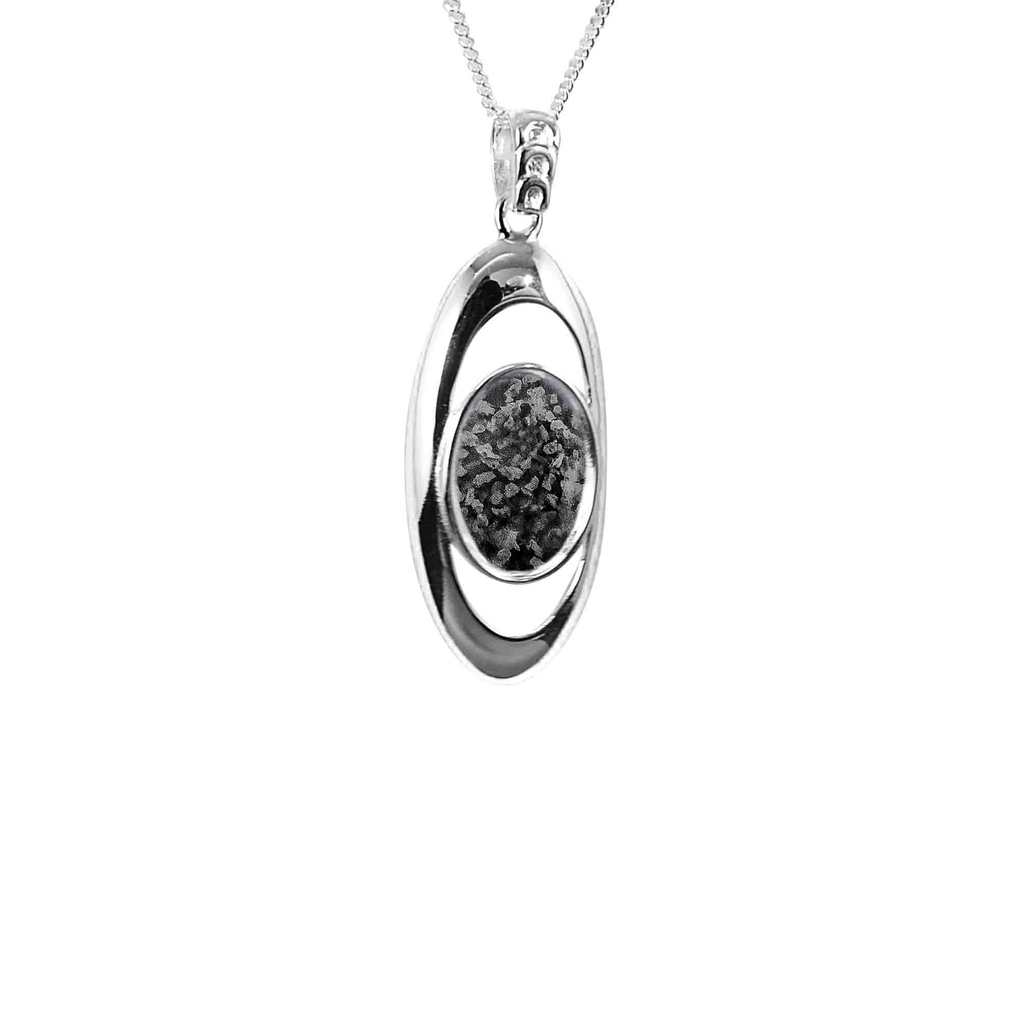 Hoop Pendant Infused with Ashes or Fur | Solid Silver