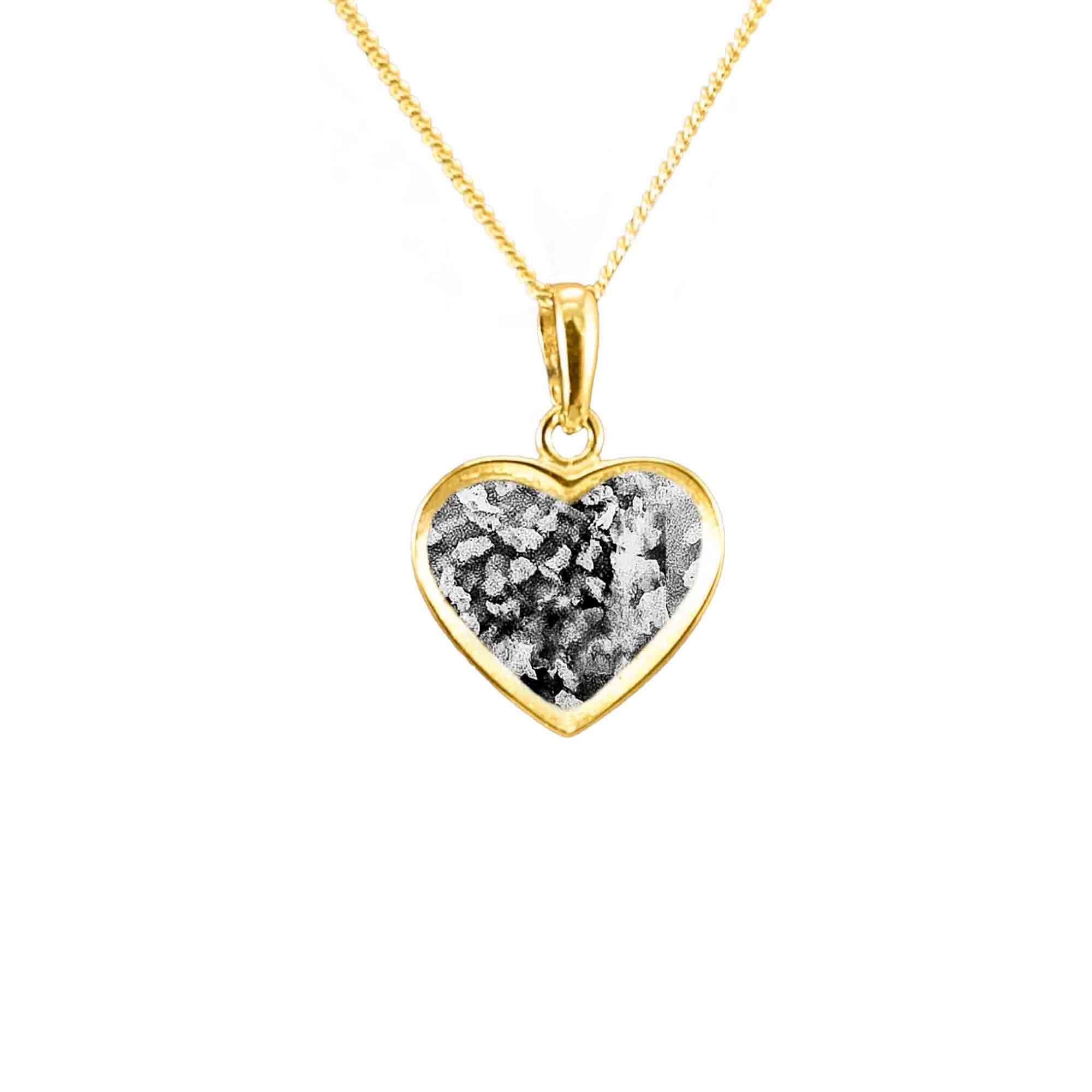 Heart Pendant Infused with Pet Ashes or Fur | Solid Gold