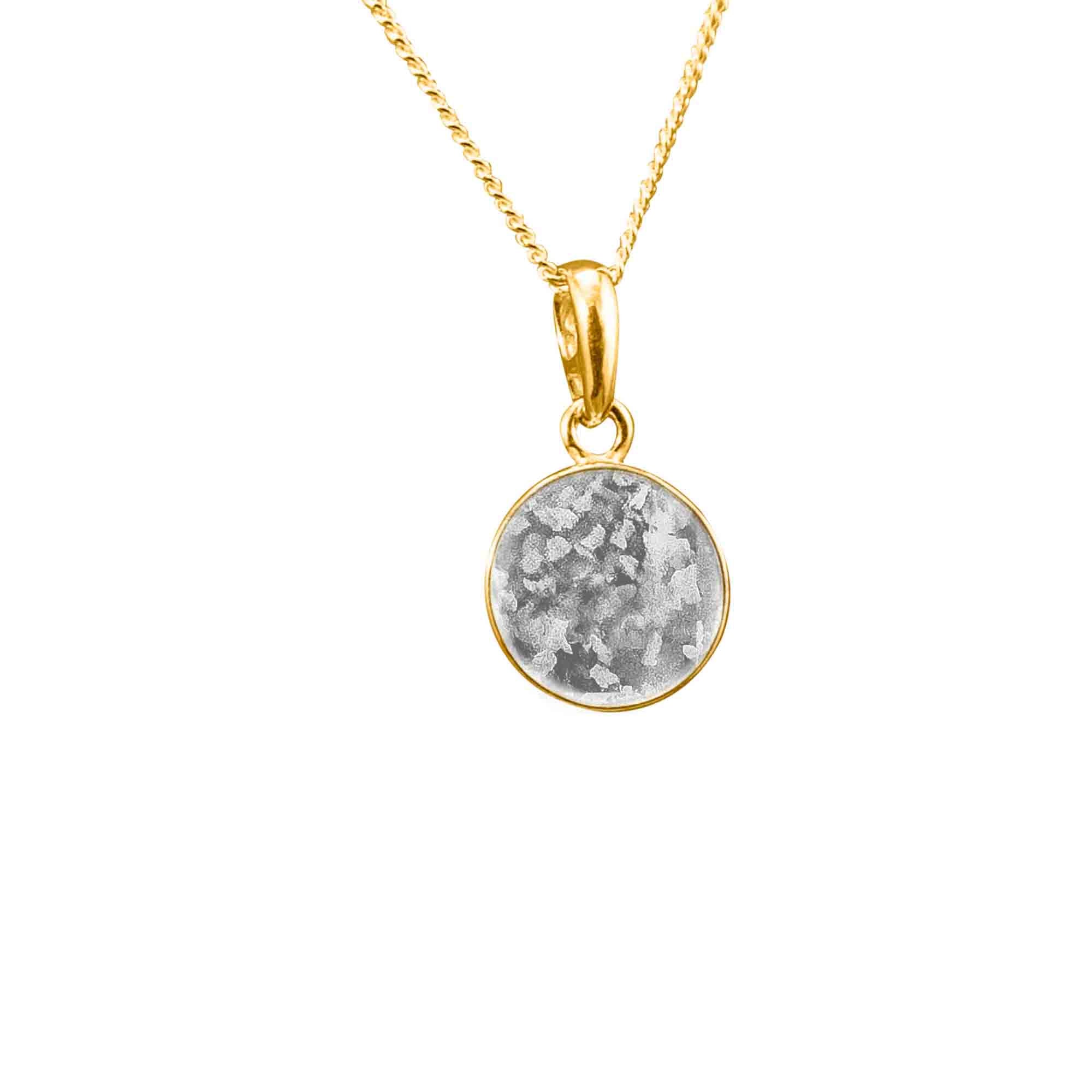 Round Pendant Infused with Ashes or Fur | Solid Gold