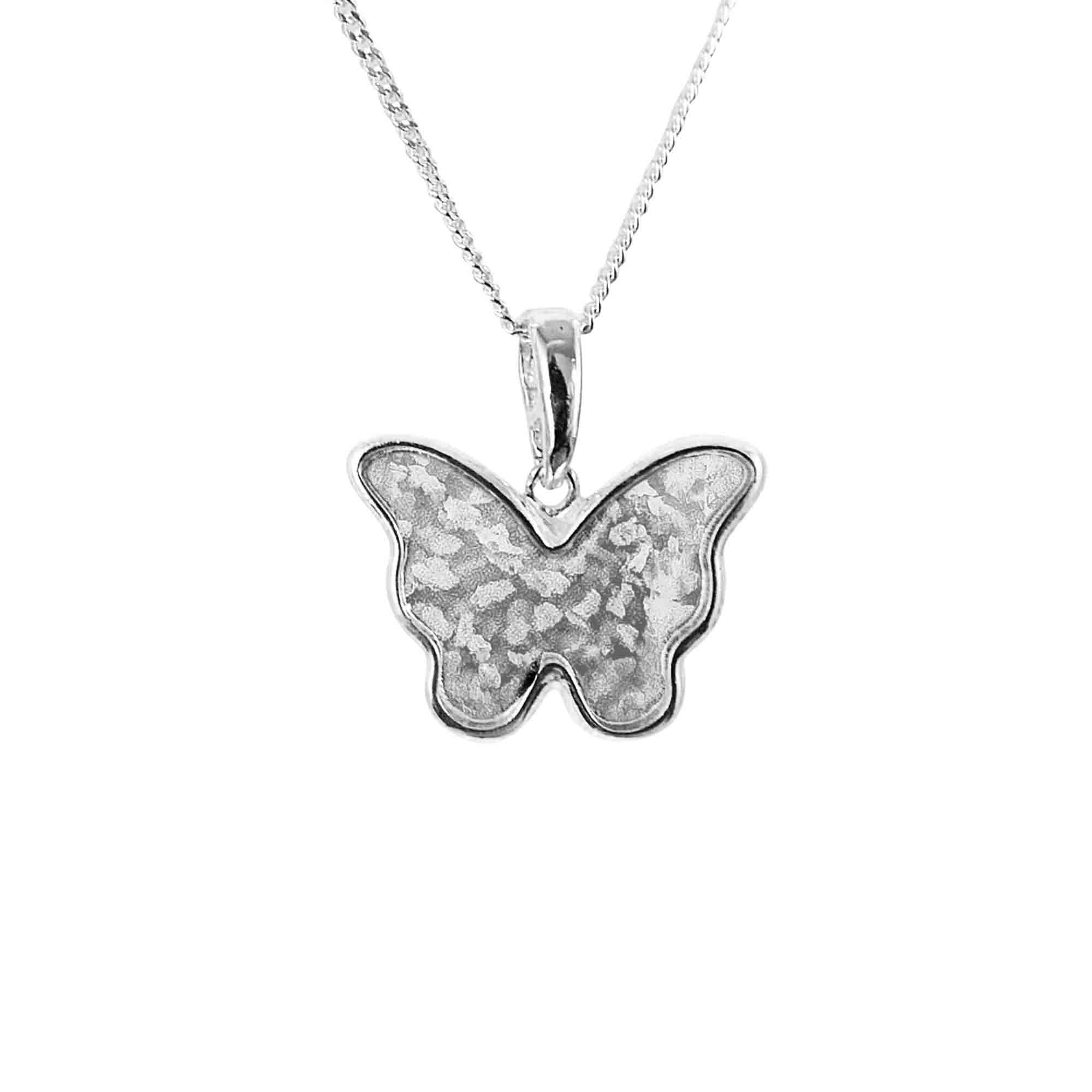 Butterfly Necklace Infused with Pet Ashes or Fur | Solid Silver