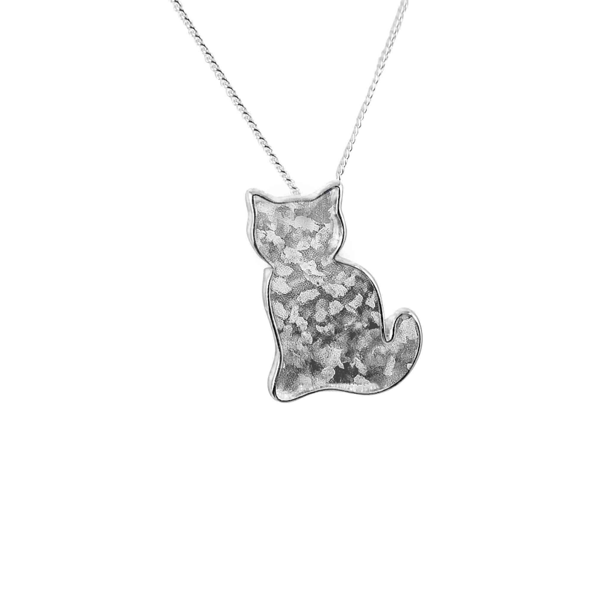Cat Pendant Infused with Ashes or Fur | Solid Silver