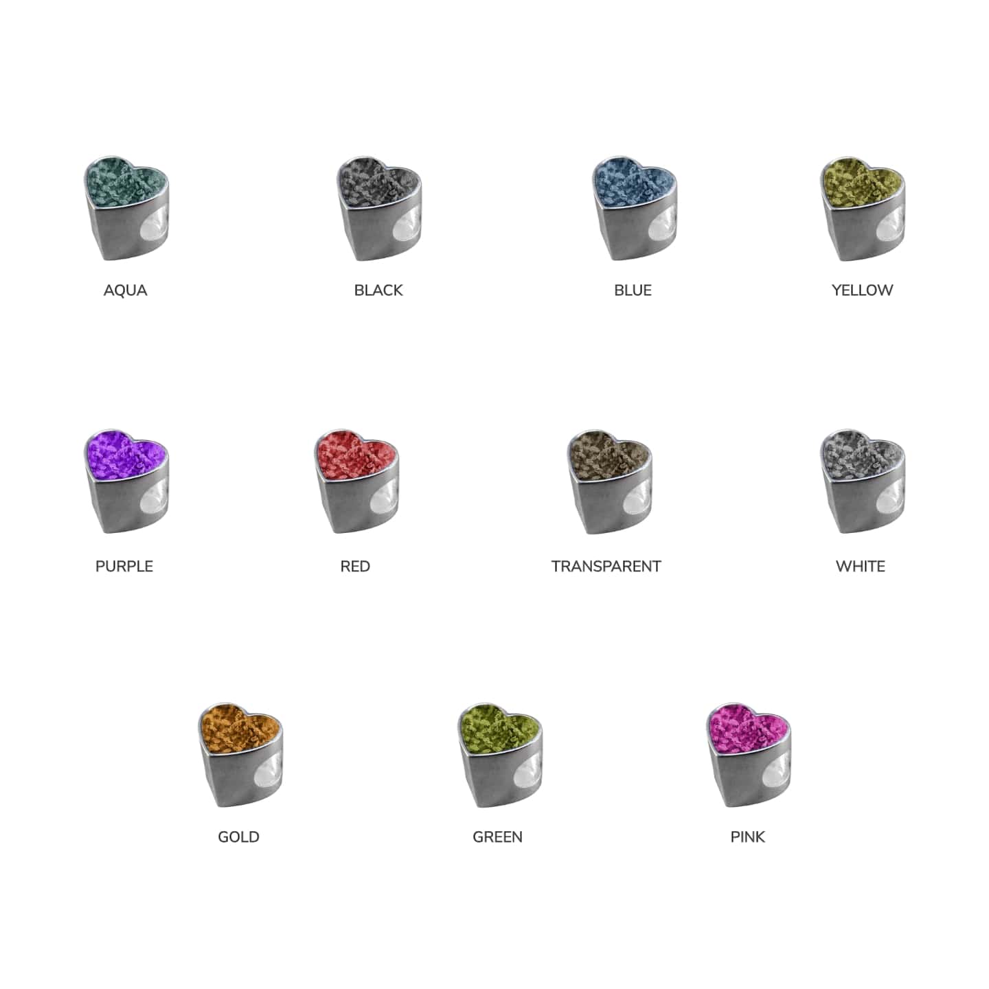 Joined Hearts Set Infused with Pet Ashes | Solid Silver