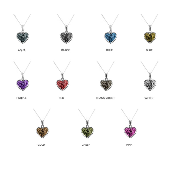 Back Heart Pendant Infused with Pet Ashes or Fur | Solid Silver